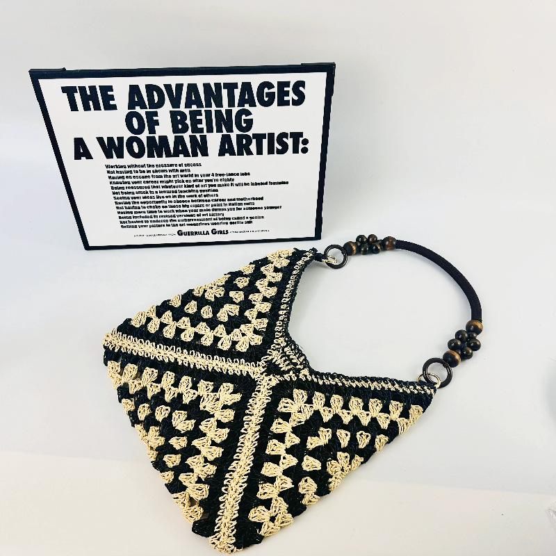 Универсальная праздничная плетеная соломенная сумка - Женская вязаная крючком на плечо и пляжная сумка