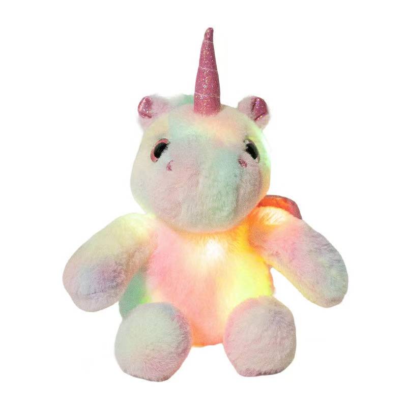 The Latest Luminous Unicorn Horse Kawaii Plush Toy Figurine Doll Cartoon Anime Cute Companion Sleeping Children Gift Doll