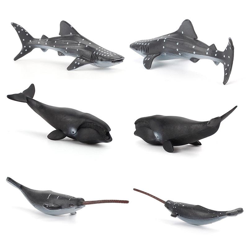 Simulation 6-Piece Set Of Marine Life Bowhead Whale Humpback Whale Killer Whale Mini Whale Toy Model