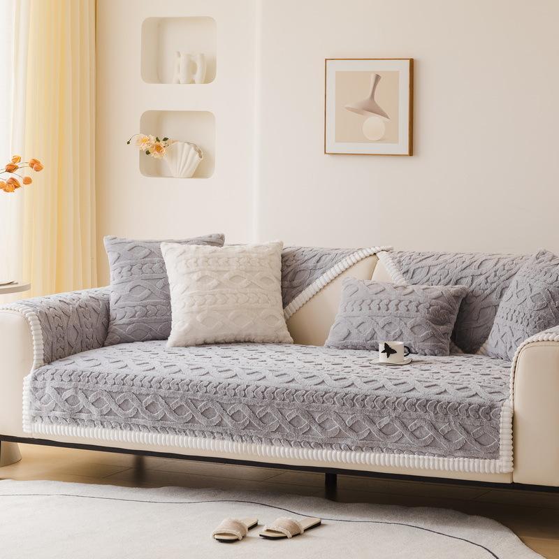 Plush Thickened Sofa Cushion Autumn And Winter New  High-End Non-Slip Sofa Cover Four-Season Universal Sofa Cover