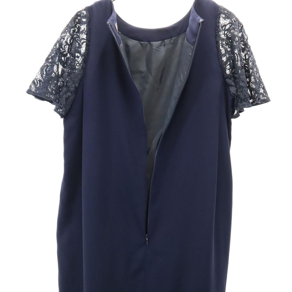 Demi-Luxe BEAMS Made In Japan Short Sleeve Flared Lace Sleeves Knee-length Dress Women Used