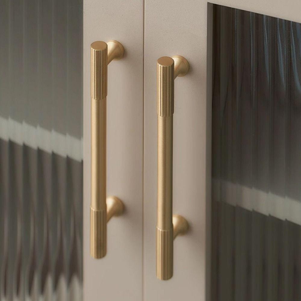 Vertical Fluting Solid Brass Handles Solid Brass Drawer Pulls Furniture Handles  Wardrobe
