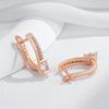 Shiny White Natural Zircon English Earrings For Women Luxury  Rose Gold Color Wedding Accessories Fine Jewelry