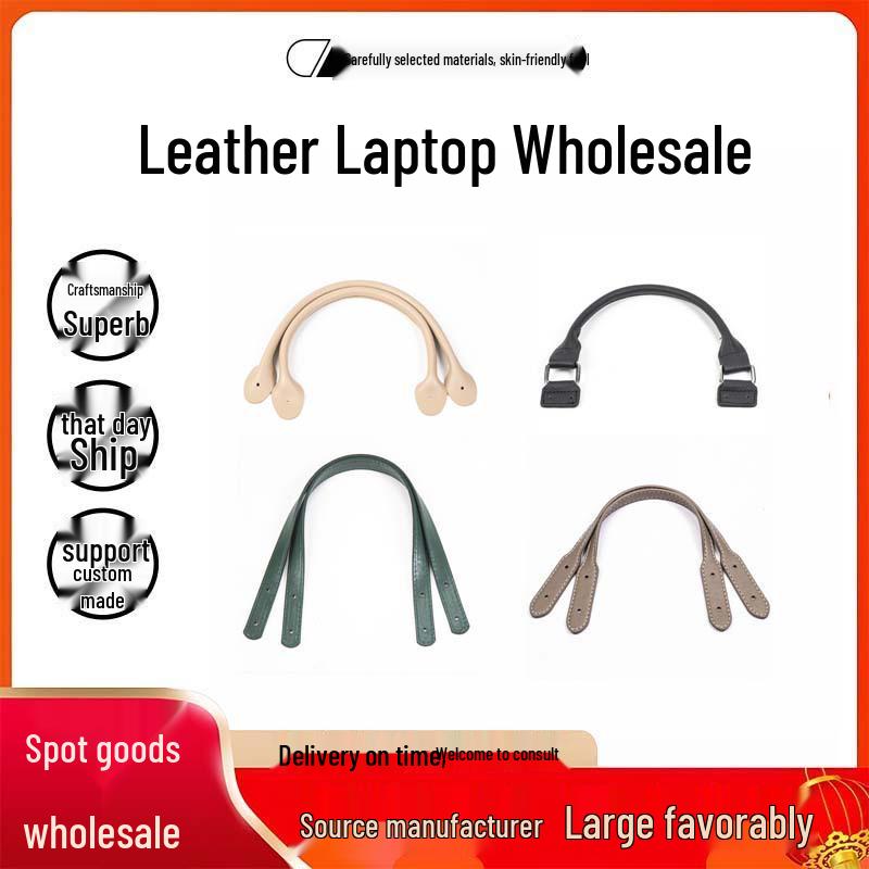 62CM PU Leather Rivet Shoulder Strap with Double-Sided Leather Handle Replacement