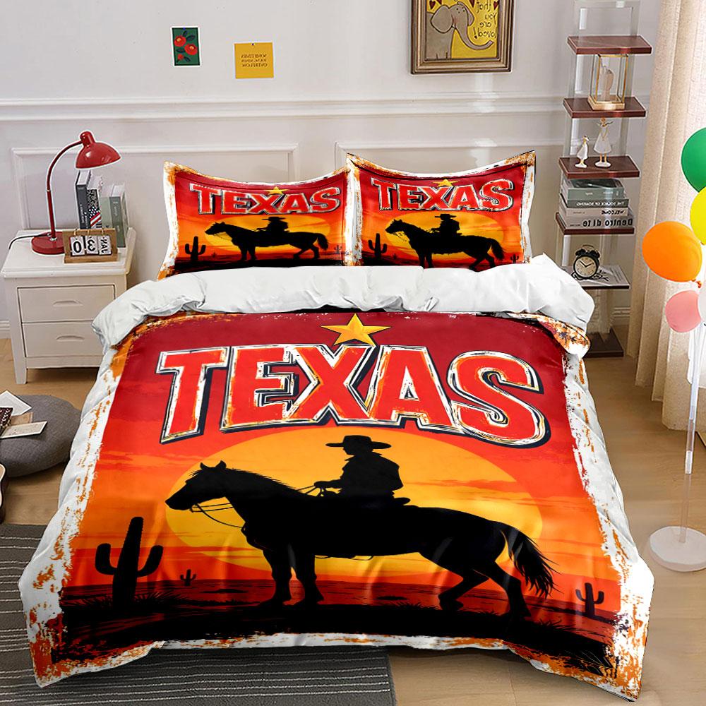

Cowboy, horse, cactus, Texas. Bedding sets Duvet cover sets Duvet covers Pillowcases(1 * Duvet Cover 2 * Pillowcases, without duvet insert) 135x200cm