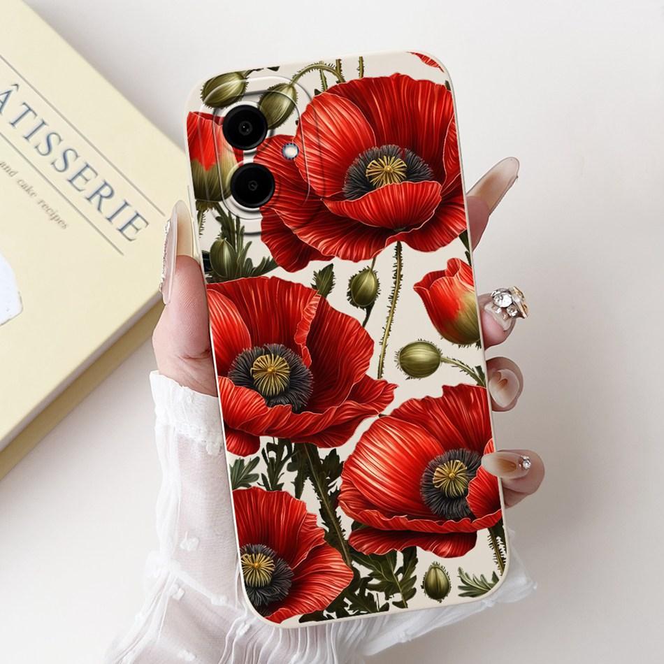 For Samsung Galaxy A06 Beautiful Bow Rose Painting Phone Case For Samsung A06 4G 5G Soft Silicone Shockproof Cases