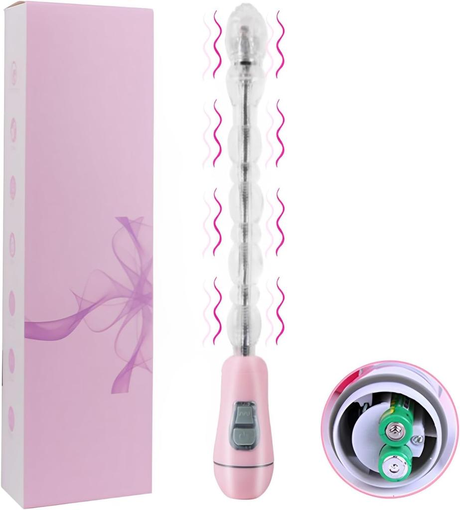 Plug Anal Vibratório com Contas e 12 Modos de Vibração, Massageador de Próstata Flexível, À Prova d'Água, Brinquedo Estimulador Dobrável