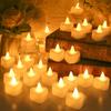 24Pcs Flameless Led Candle For Home Christmas Party Wedding Decoration Heart-shaped Electronic Battery-Power Tealight Candles