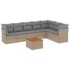 8 piece beige garden sofa set with cushions poly rattan