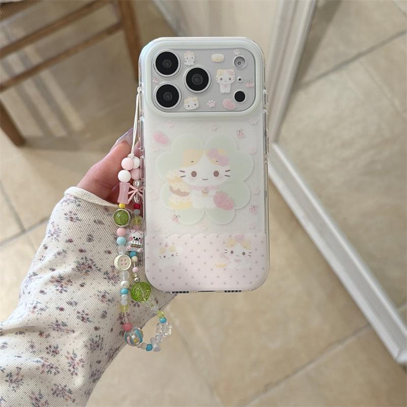 Fresh Clover iPhone 17/16 Pro Max/15 Girly Heart Marshmallow Cat Case