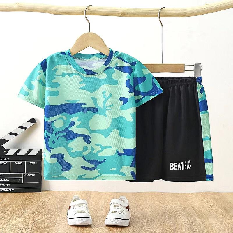 

Летний комплект детской одежды, дышащие, быстросохнущие футболки и шорты с принтом, детские спортивные спортивные костюмы для девочек 160CM