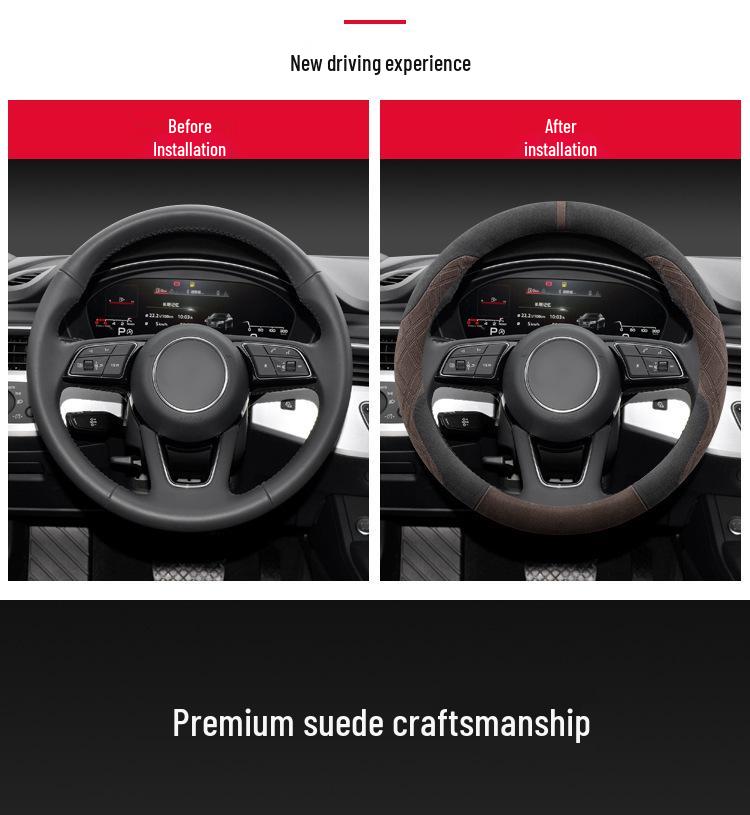 Ultra-Thin Non-Slip Suede Steering Wheel Cover for 23/24 Changan Xingka - All Seasons.