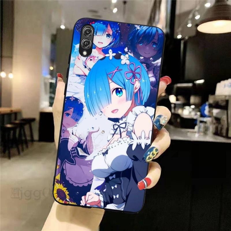 

Чехол для телефона Anime ReZERO Ram Rem для Honor 70 50 20 7S X9 X8 X7 Magic 4 3 Pro, мягкий черный чехол для телефона Honor Magic 2