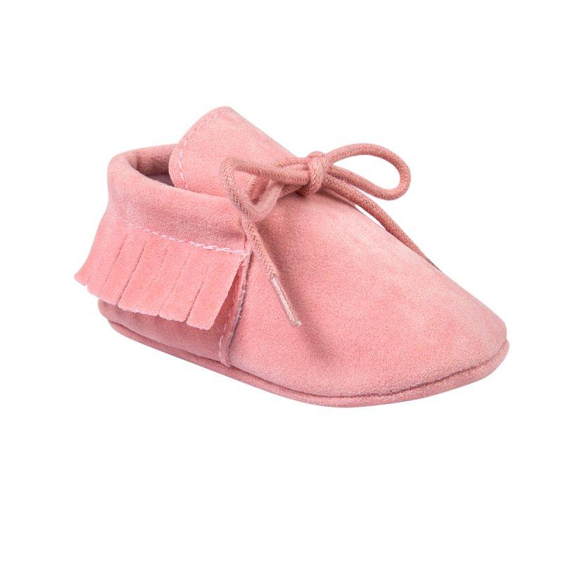 Neue Lauflernschuhe für Babys, Mädchen und Jungen, mit Quaste, Schnürung, Nubukleder, weicher Boden, 0–18 Monate