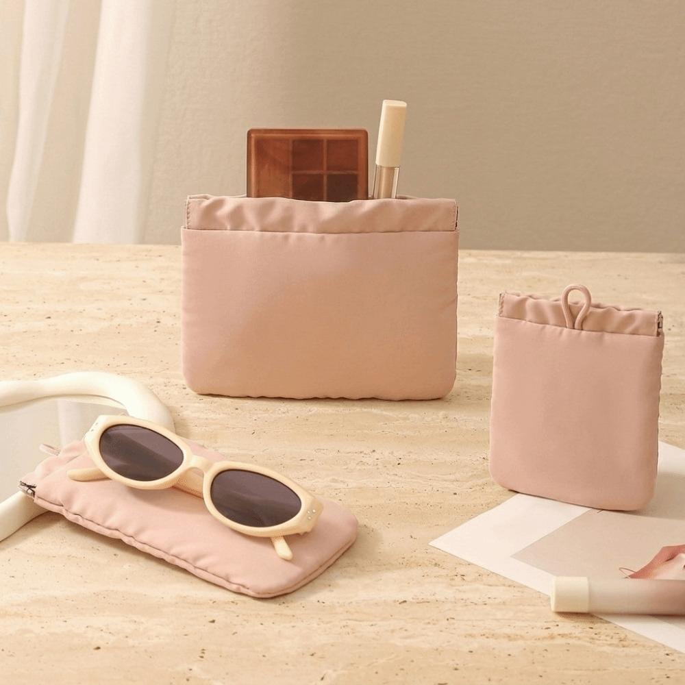 Portable Eyewear Storage Bag Soft Earphone Bag Automatic Closing Makeup Pouch Reading Glasses
