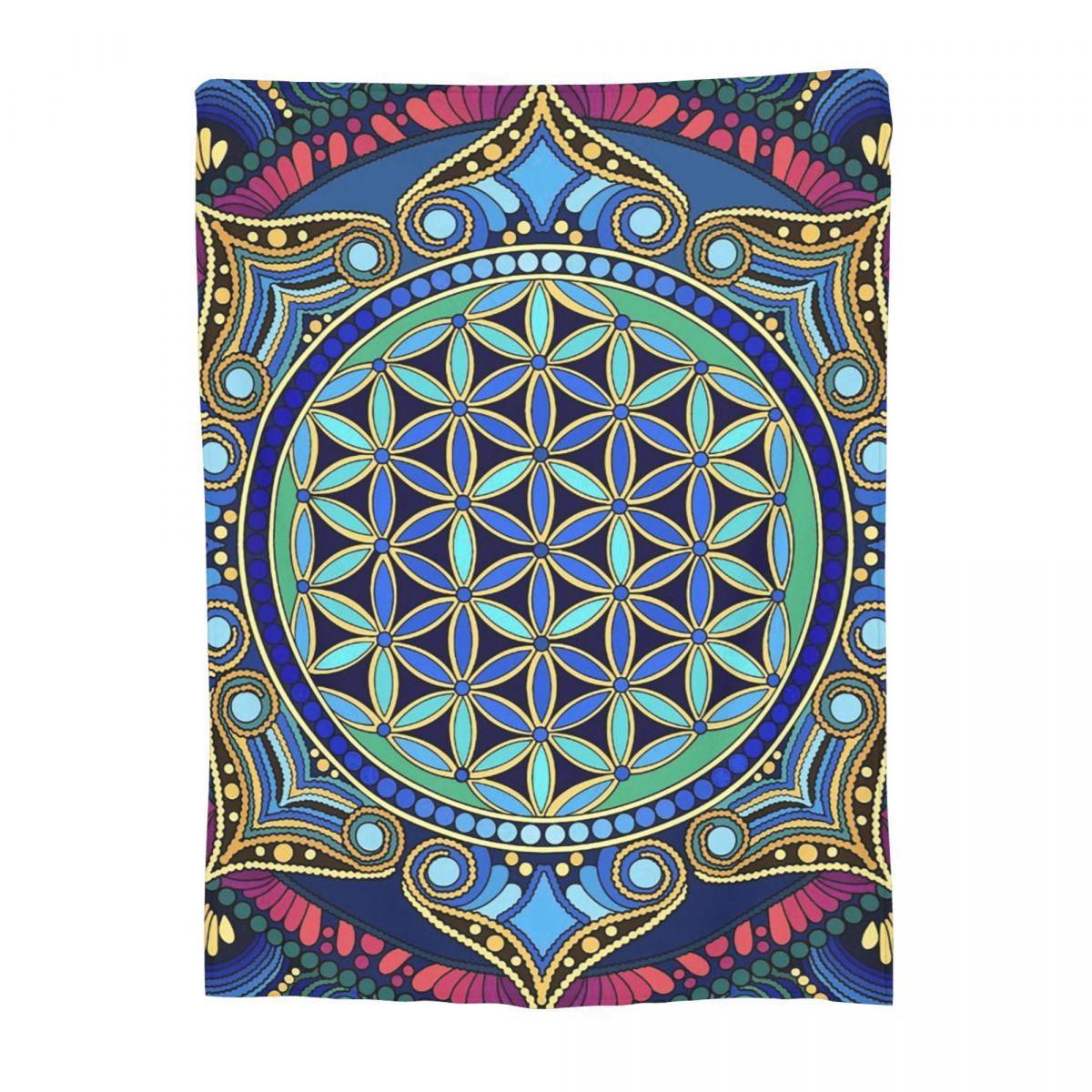 

Mandala Yoga Flower Bohemia Meditation Nature Blanket Fleece Throw Blanket Portable Throw Blankets for Bedroom Throws Bedspread 80x120cm