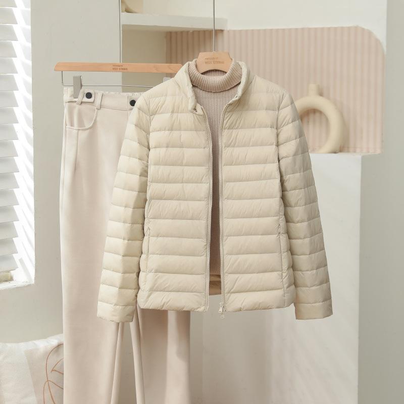 White duck down light down jacket women's autumn and winter new short small casual slim and thin coat