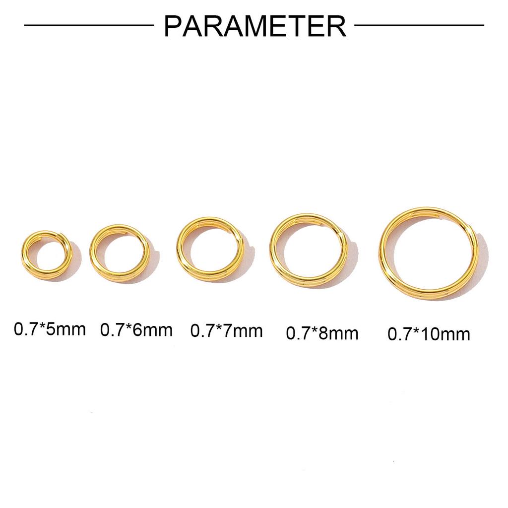 Diy Color Preservation Stainless Steel Jewelry Accessories Multi-Size Geometric Gold Double Ring Connecting Ring