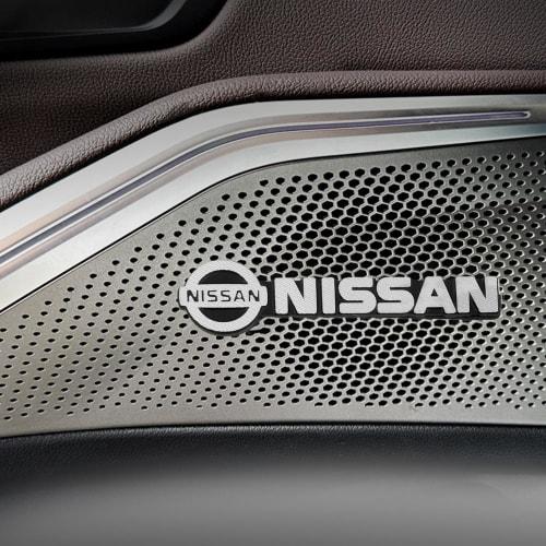 Nissan Car Horn Logo Sticker, Car Logo Decorative Sticker (Set of 10), Metal Decorative Sticker, Car Sticker Decal, Car Emblem, Cool Adhesive Car Logo