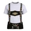 Pánské Oktoberfestové Vintage Texturované Tričko s Krátkým Rukávem Volného Střihu Ležérní Letní Každodenní Vrchol s Potiskem Traků a Vyšívaným Designem