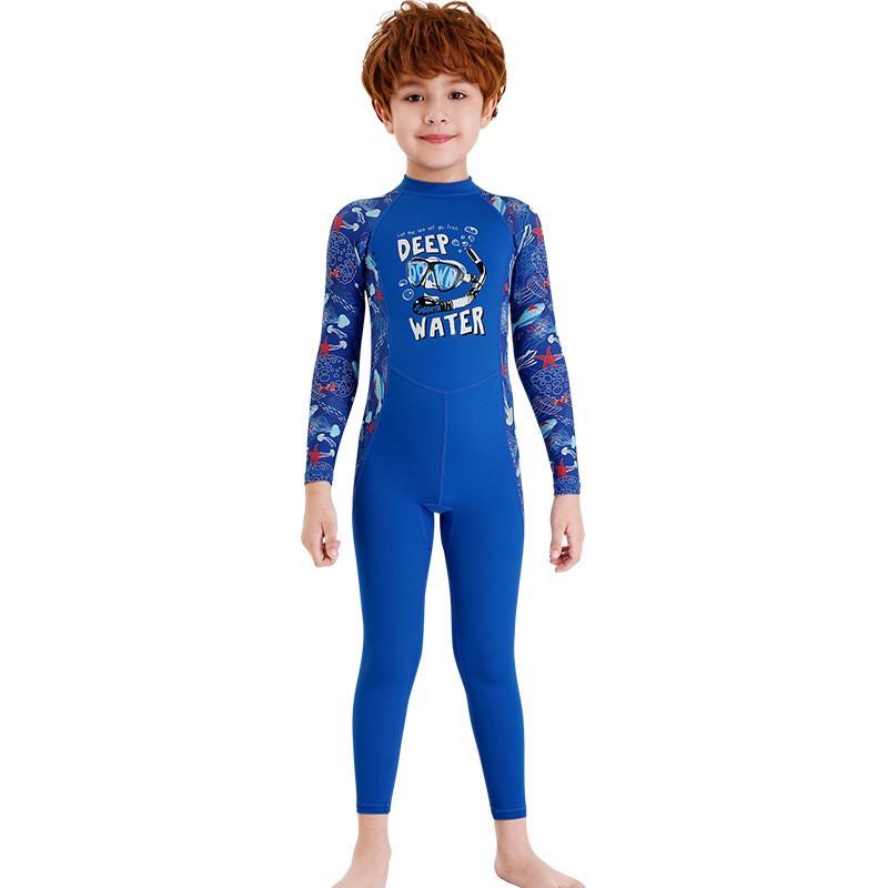 Kids UPF 50 Long Sleeve Rash Guard Swimsuit Snorkeling Swimming