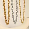 Coarse Twist Simple Butterfly Necklace Female Trendy Hip-Hop Water Waveform Bracelet Temperament Cold Titanium Steel Gold-Plated Collarbone Chain