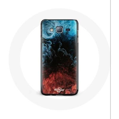 Coque Pour Samsung Galaxy J3 2016 Fond De Texture Abstraite Rouge Noir Bleu