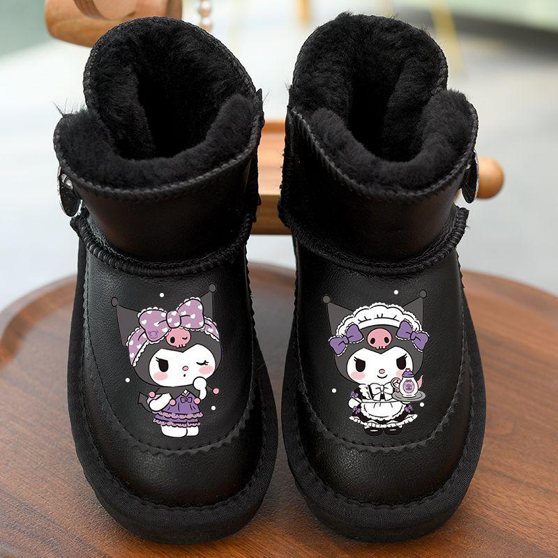2025 Winter New Arrivals: Girls' Waterproof Snow Boots with Fleece Lining, Cartoon Design, Warm Cotton, for Little Girls