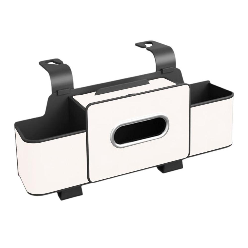 Car Seat Organizer with ABS Box & Tissue Holder. Double Storage for Snacks/Drinks. Easy Install, Durable Resin for All Cars