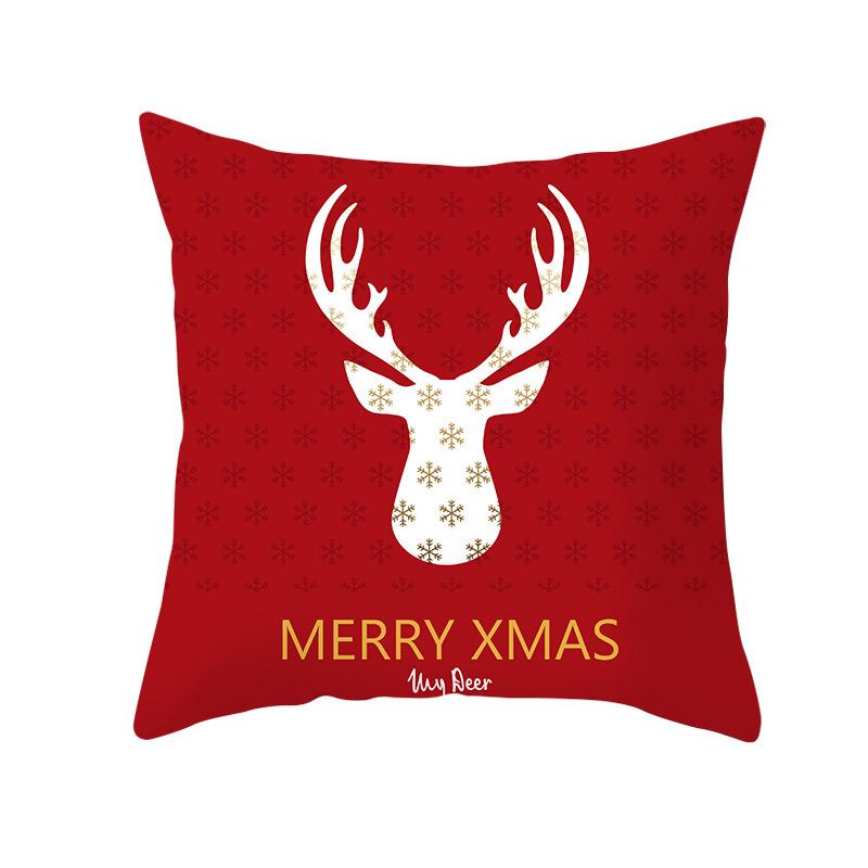 Red Series Christmas Peach Velvet Cushion Cover New Sofa Cushion Cover Square Cushion Cover