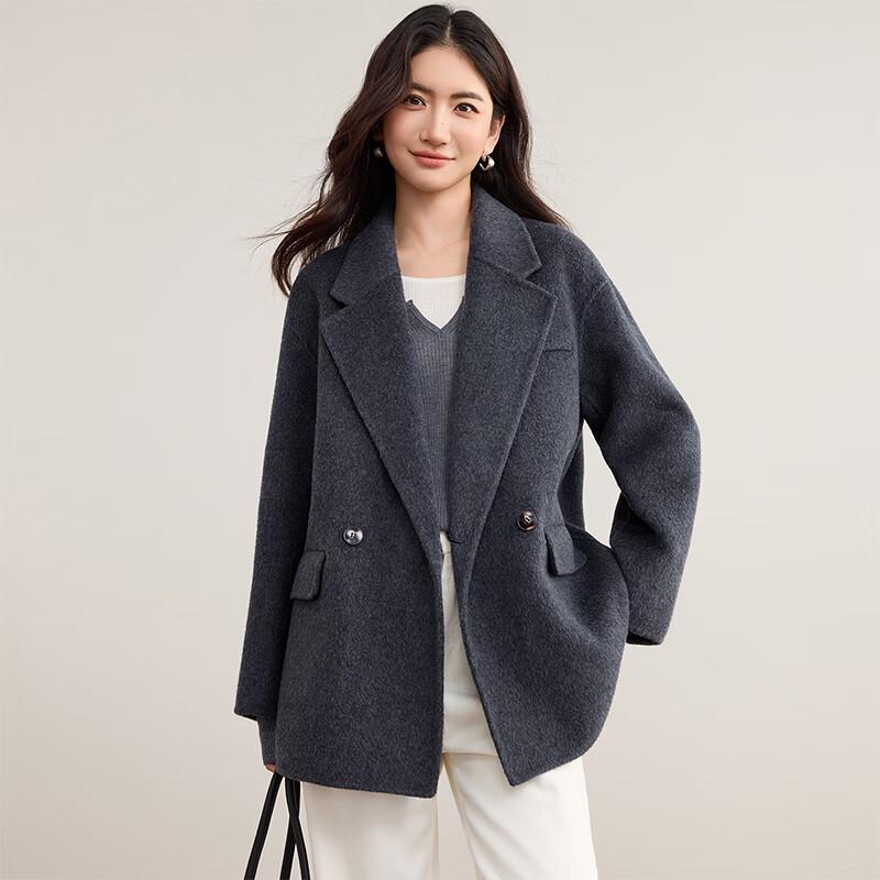 

Women s Pure Wool Double-faced Short Blazer Coat S