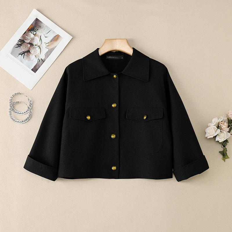 

ZANZEA Женская повседневная блузка с отложным воротником и длинными рукавами 3XL