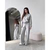 2024 Spring Crew Neck Fashion Sweatshirt Jacket with Casual Straight-Leg Pants