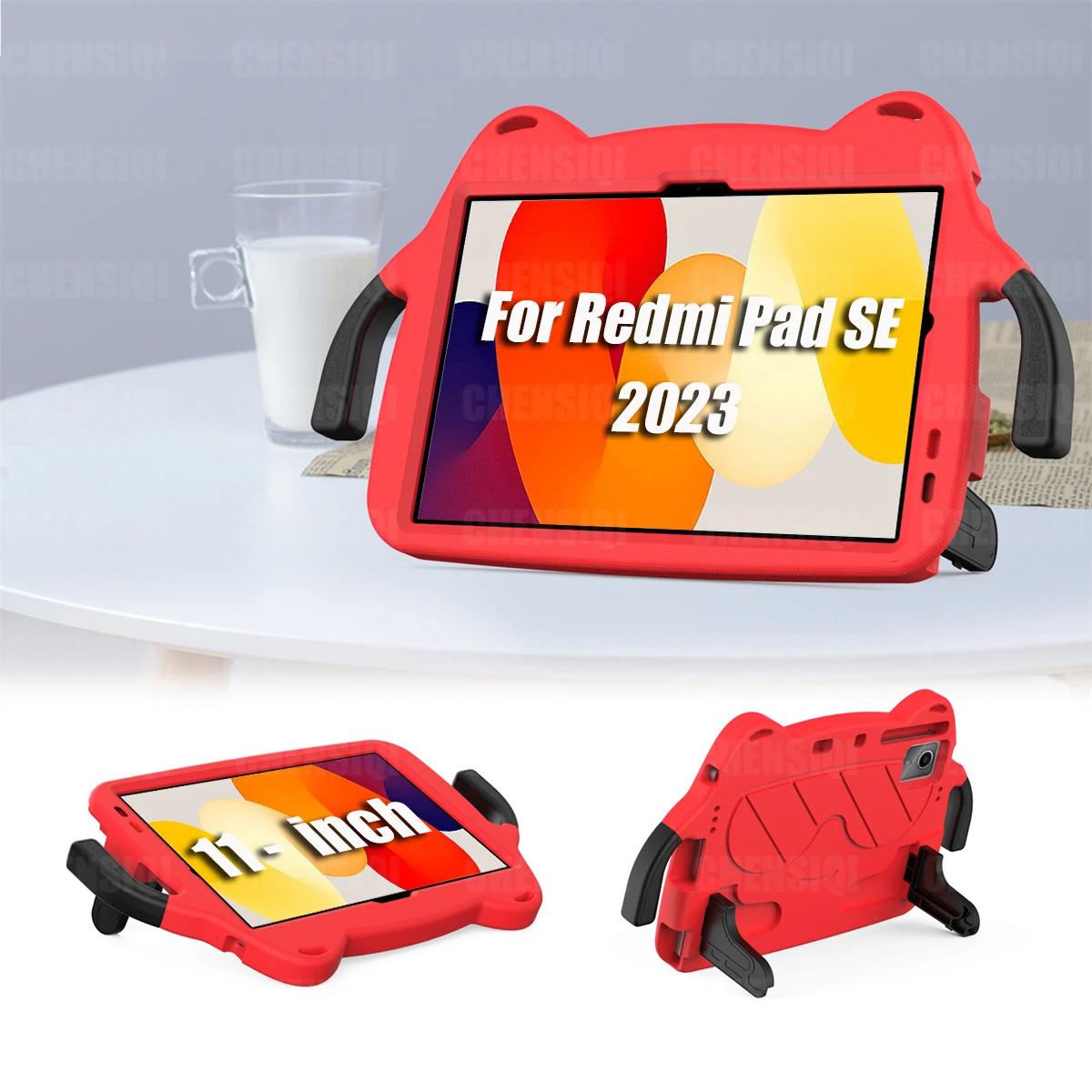 Étui Coque Stand en EVA pour Enfant pour Tablette Redmi Pad SE 11 Pouces Étui de Protection antichoc avec Poignée pour Housse Redmi Pad SE 11 Redmi Pad SE 11 inch rouge