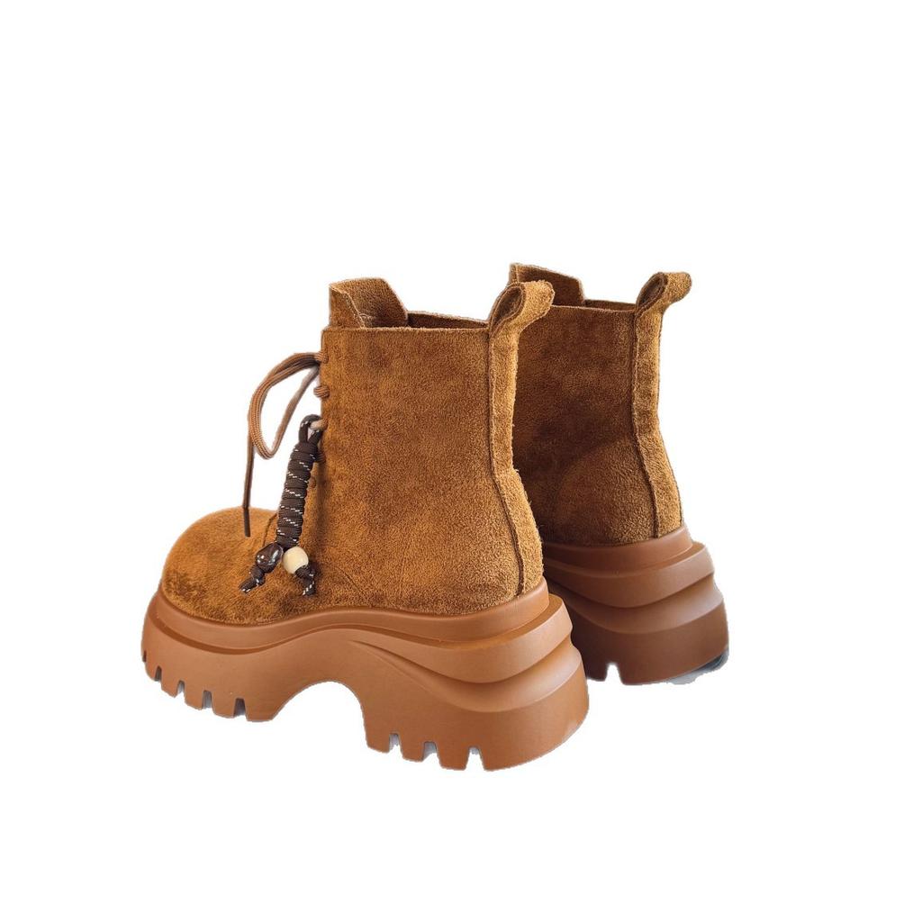 2025 new autumn and winter matte Martin boots star with the same versatile lace-up fashion foreign casual women's shoes