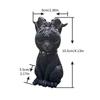 Black Cat Statue Mysterious Cute Cat Witch Cat Figurine Witches Decor Desk Ornament Hand-Painted Sculpture for Halloween 1PC