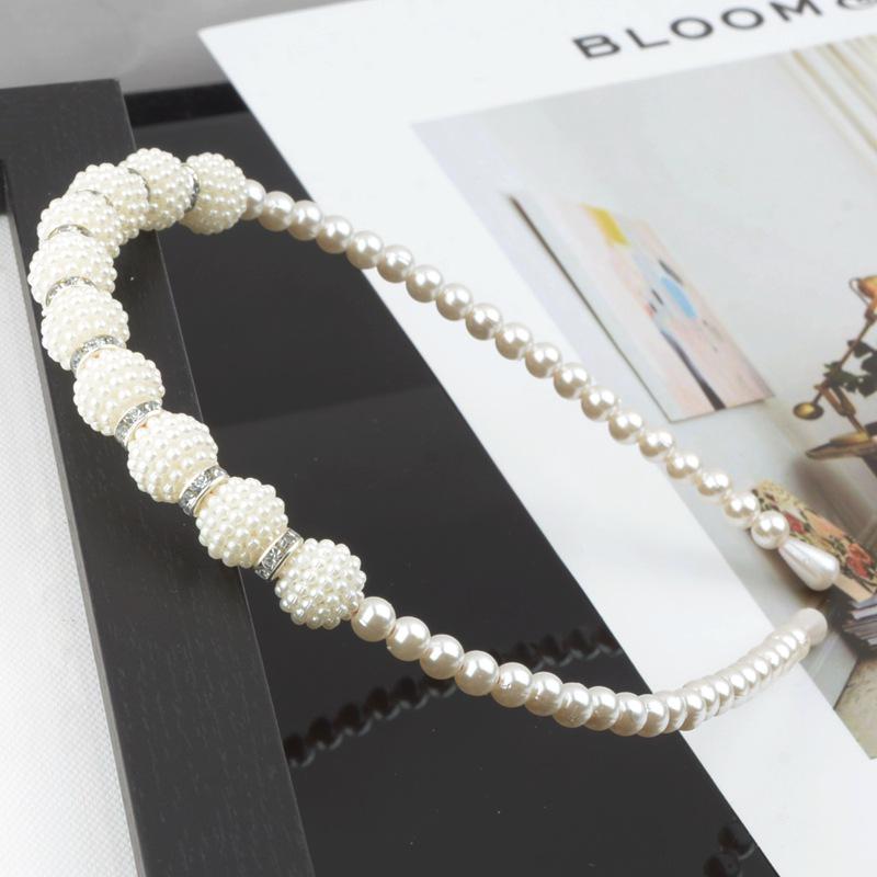 "Korean Style Pearl Bridal Headband - Handmade Fashion Accessory"