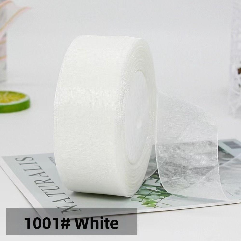 

Chiffon Ribbon 4cm Chiffon Colorful Ribbon DIY Bow Gift Wrapping Wedding Bouquets Party Wreath белый
