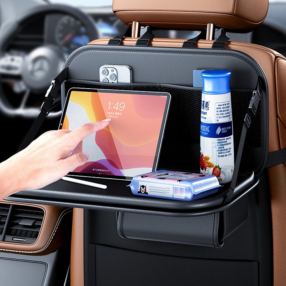 TATACLEA Car Storage Pocket Car Seat Back Car Storage Bag Car Hanging Bag Rear Seat Storage Bag Multifunctional Storage Bag Small Dining Table