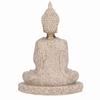 8 cm Meditierende sitzende Buddha-Statue aus Sandsteinharz, Schnitzerei, Figur, Handwerk, buddhistisches Ornament für die Heimdekoration