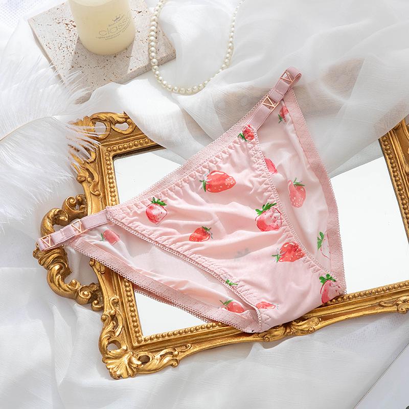 Ice Silk Seamless Low Waist Slim Thin Strap Panties V-shaped Leopard Print Women's Panties