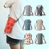 1Pcs Insulated Canvas Thermos Bag Water Bottle Cover Adjustable Crossbody Strap Floral Duck Print Cup Holder For Shopping