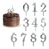Reusable Number Birthday Candle Holder Set Adjustable Silver Cake Topper Decorations Party Cakes Accessories