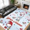 Tapis Carré Personnalisé avec Nom Imprimé de Noël Tapis de Sol Doux Antidérapant Pour Chambre à Coucher Cadeau de Fête