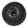 4PCS 1.2in RC Wheel Tires Rubber Brass Rim Superior Traction Enhanced Stability Black for Traxxas 1/18 RC Cars