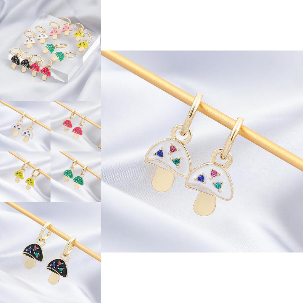 Contemporary Elegant Plated Geometric Mushroom Earrings For Women In Multiple Colors