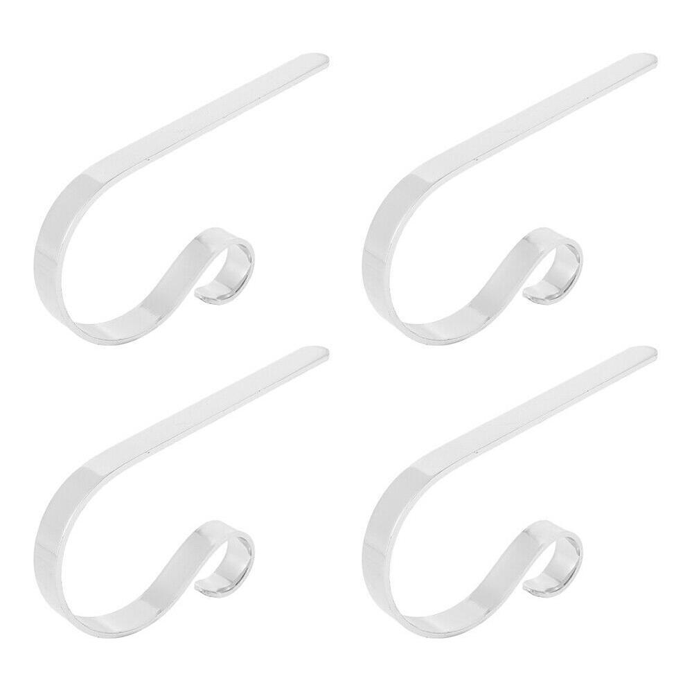 4Pcs Christmas Stocking Holder Fireplace Hanger Hooks Adjustable Metal Stocking Hook for Party Chris