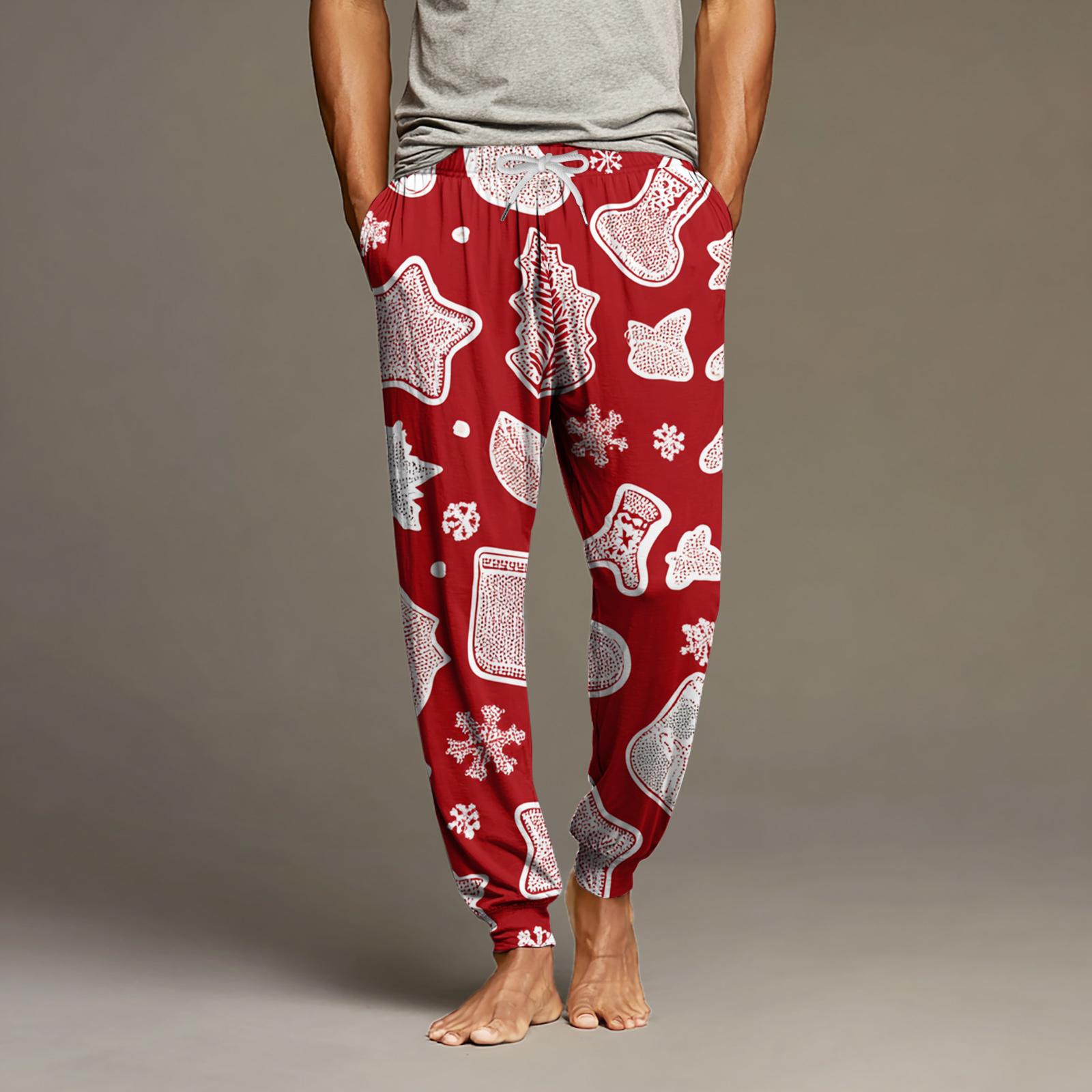 

Мужские повседневные брюки с карманами на кулиске и манжетами, домашние брюки для сна L