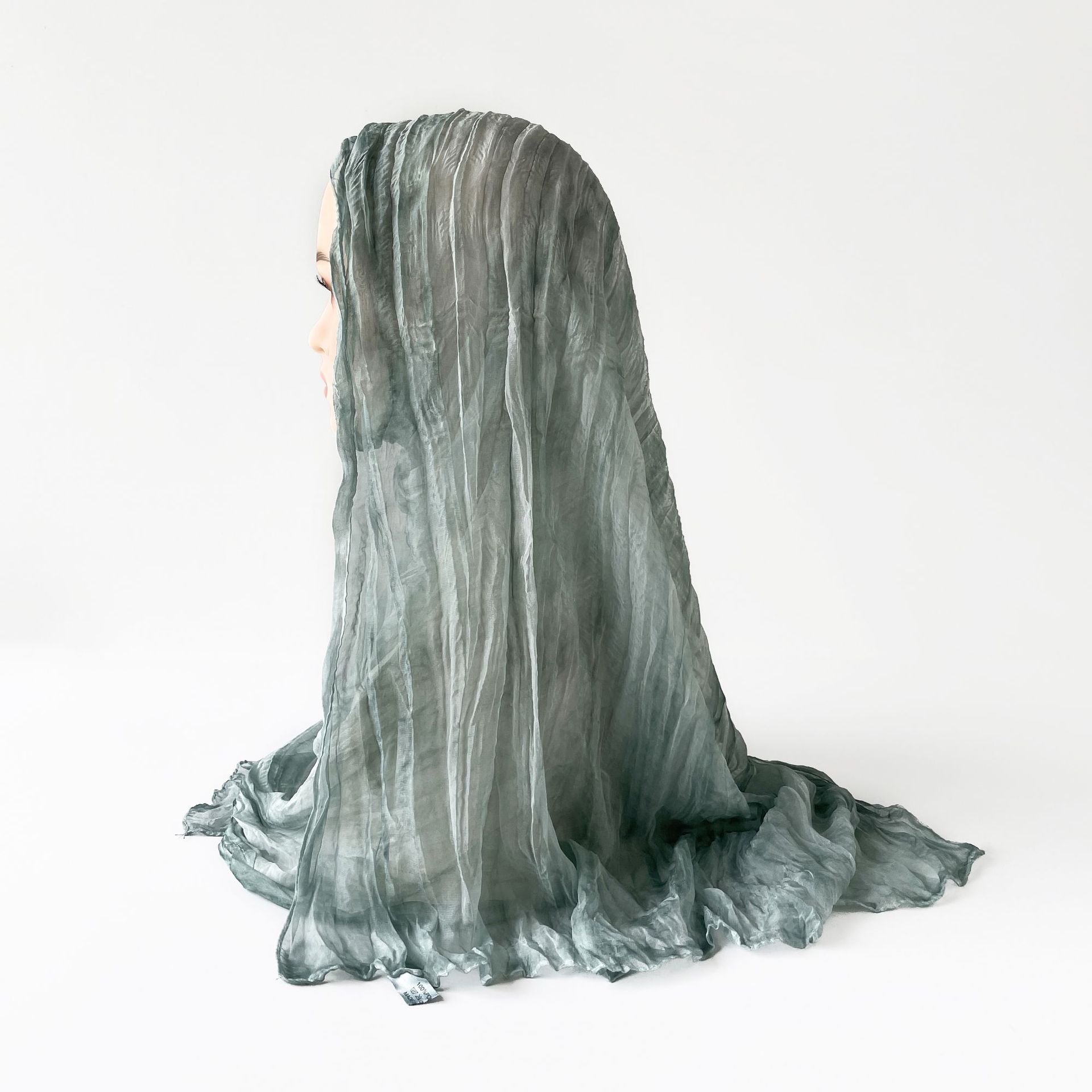 

Защита от солнца весной и летом Морщинистый однотонный шарф для женщин Женщины с головным платком для женщин Головной платок для женщин Юго-Восточной Азии 160*70cm