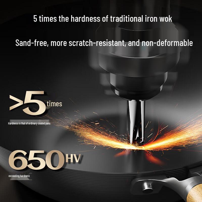 Sanhe 32cm 0-Coating Nitrided Titanium Iron Non-Stick Pan